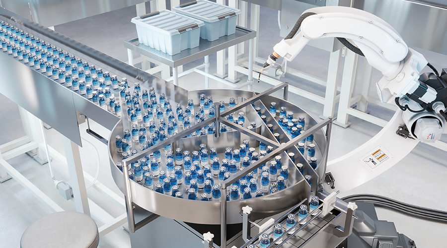 Image of a robot sorting pharmaceutical drugs