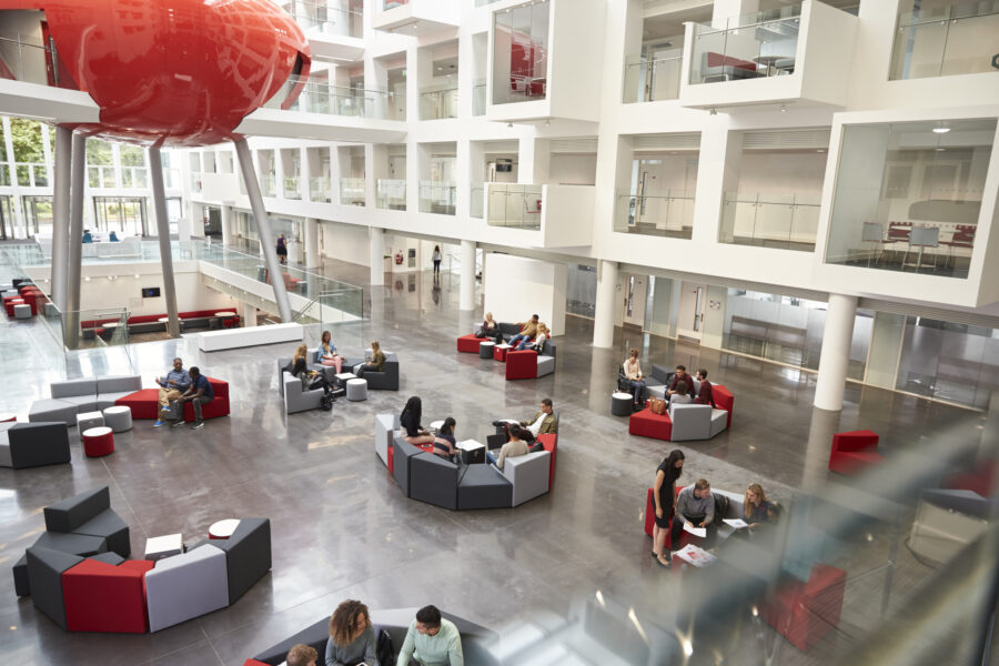 A photo of a University foyer