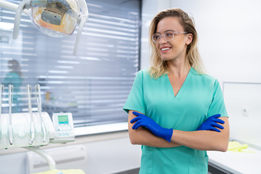 A female dentist