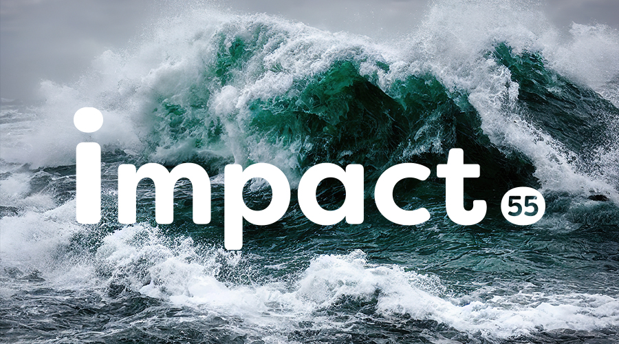 Impact55 Logo with Waves