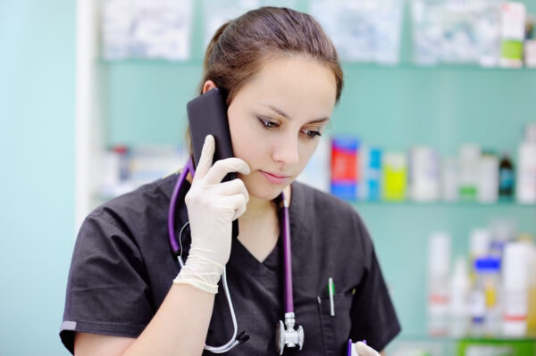 Photo of a doctor on a phone