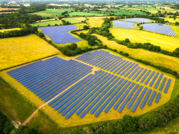 British farm with renewable solar panels