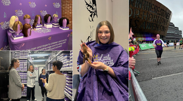 Female person having her hair cut and donating it to charity