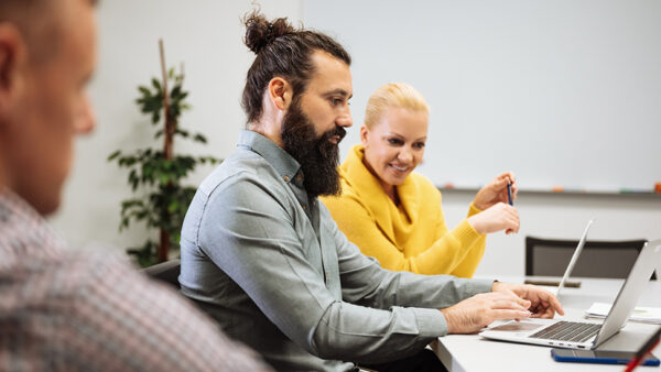 Young people working at a start-up