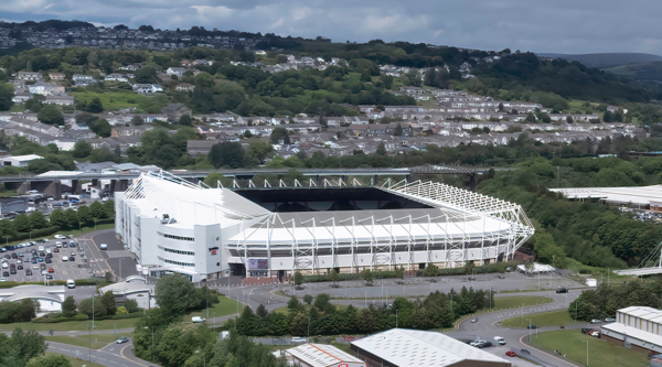 A football stadium