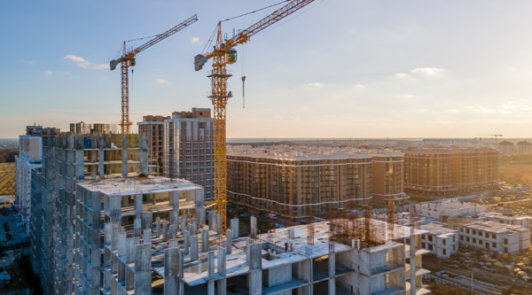 Image of cranes on a construction site