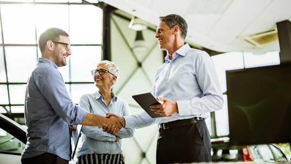 Corporate people shaking hands